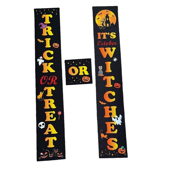 Other - Trick or treat or it’s October witches door signs